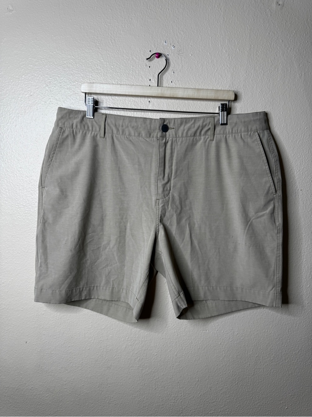 Faherty Mens Size 38 All Day Shorts Khaki Stretch Drawstring Cotton 7"